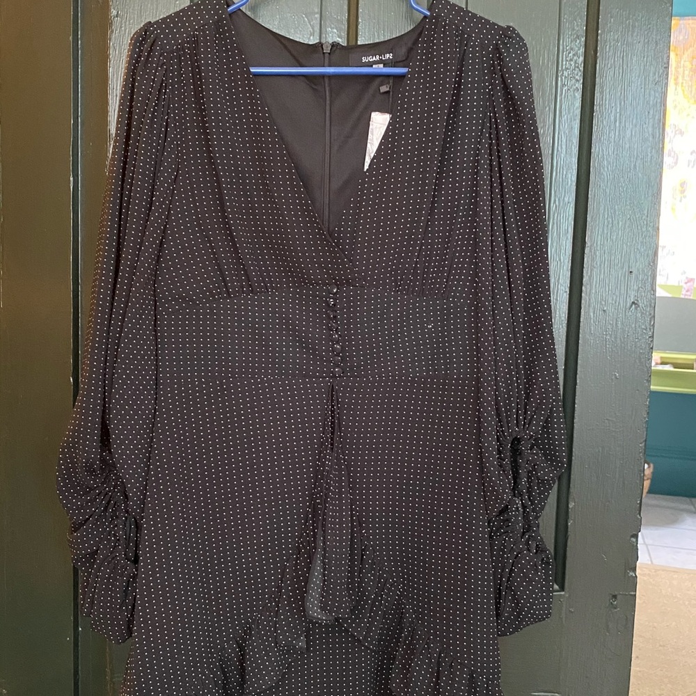 Long sleeve polka dot dress